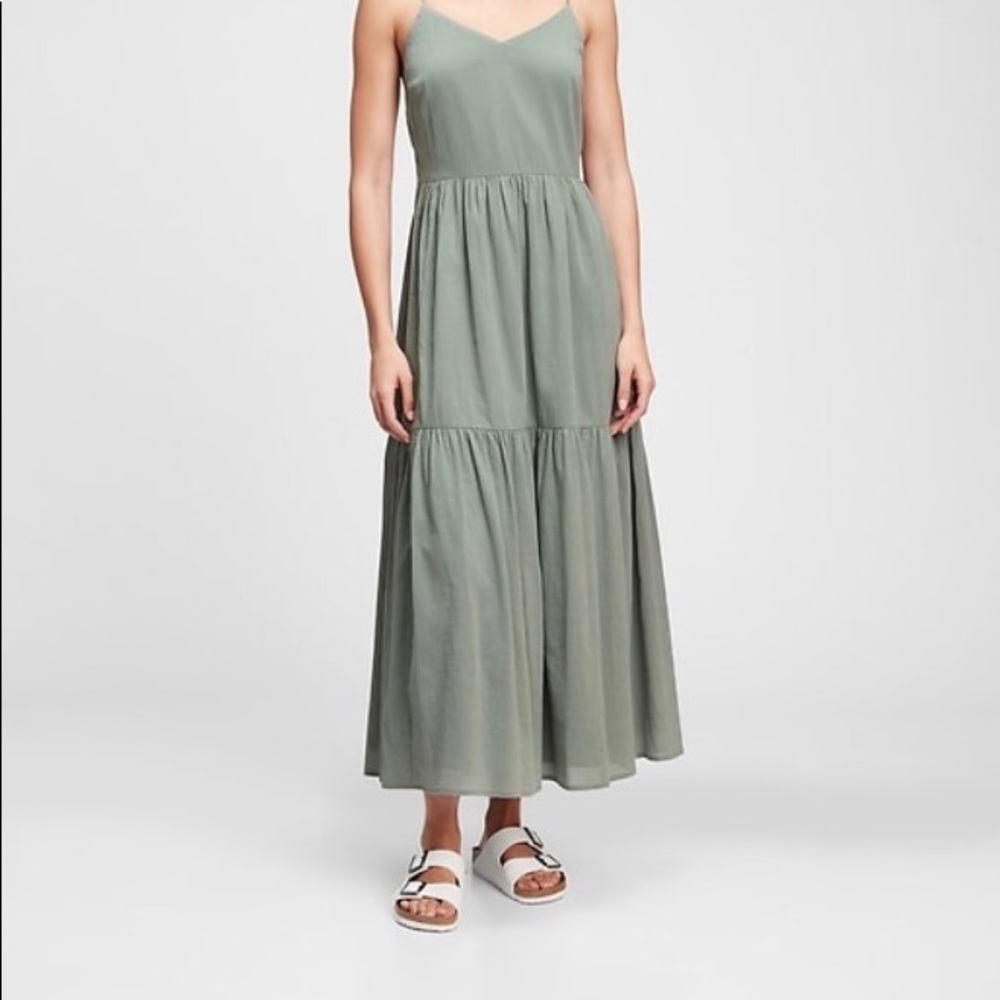 Gap Cami V-neck Sage Green Sundress